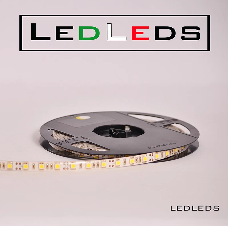 BOBINA STRISCIA LED SMD 5050 BIANCO CALDO 300 LED 5 METRI ALIMENTATORE 12V 10A - Immagine 4 di 4