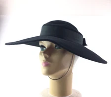 Vintage Sonni San Francisco Doeskin Black 100% Felt Wool Hat Made In USA