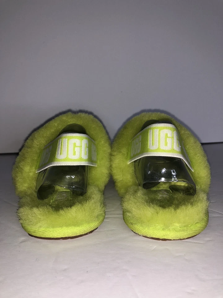 UGG Fluff Yeah Slide Neón/Verde Lima 1116636T- Niño pequeño Talla 7 Foto 4 de 4