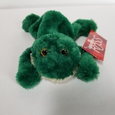 Russ Berrie Friggles Fropples Frog Plush 5" Inches Green Beanie Stuffed Animal