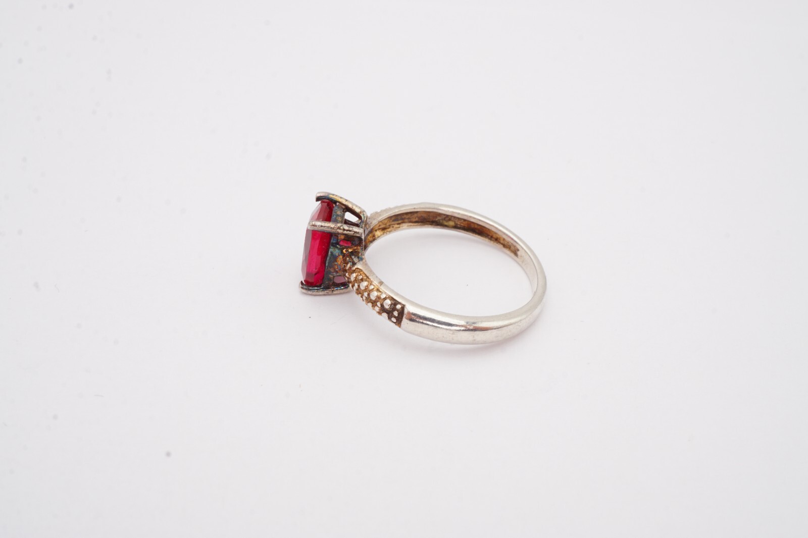 Sterling Silver 925 Lab-Created Ruby Ring Size 6.… - image 3
