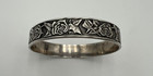 Vintage Guglielmo Cini signed Sterling Silver Bangle Bracelet with Rose pattern