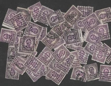 Postage Stamps For Crafting: 1920s 3c Abraham Lincoln; Purple; 50 Pieces