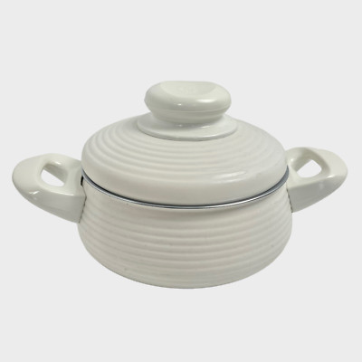 Silit Schwerer Silitherm Enamelware White Casserole w Lid Clean Germany