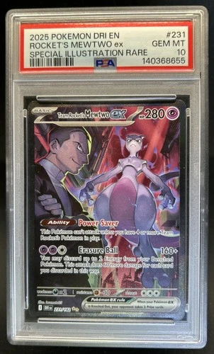 2025 Pokemon Destined Rivals Team Rocket's Mewtwo ex #231/182 PSA 10 GEM MINT