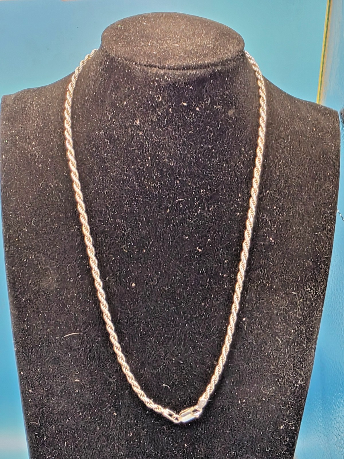 .925 Sterling Silver Solid Link Dimond cut  Oxydi… - image 3