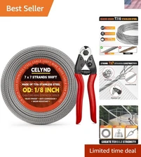 Versatile 100FT Stainless Steel Cable Kit - 1/8" Wire for Safe Railing Projects