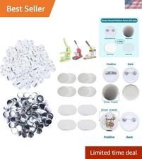 500 Sets of 25mm DIY Button Making Supplies - Metal  Plastic Covers Included