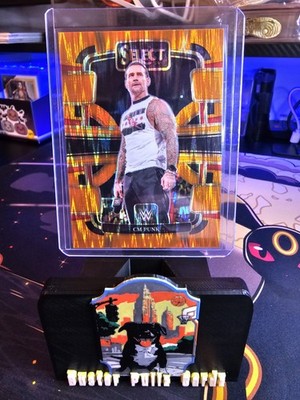 2024 Panini Select WWE CM Punk Concourse #20 Orange Flash Prizm