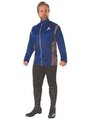 Spock Star Trek Discovery Command Uniform Blue Top Long Shirt Mens Costume STD