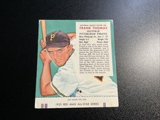 1955 Red Man #20 Frank Thomas NL All Star Series With Tab VGX