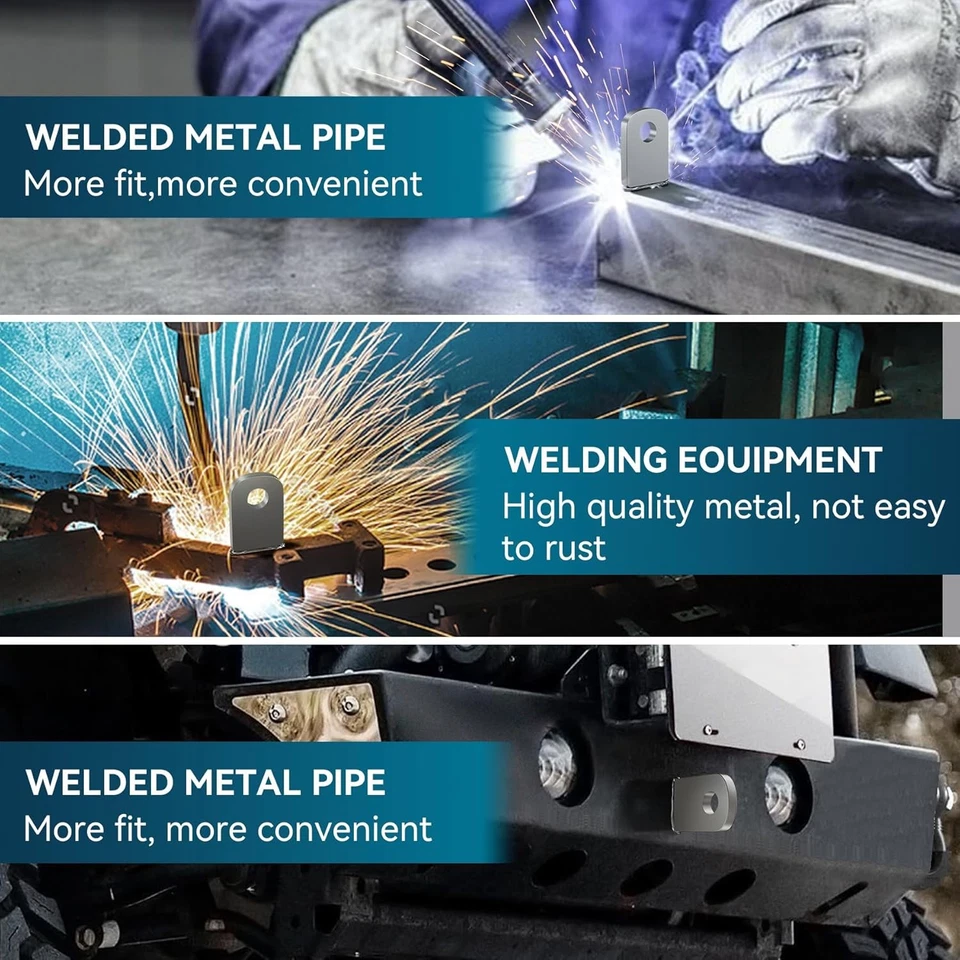 Weld On Tabs Steel Gussets Shock Mount 12 Pcs Heavy Duty for Truck Suspension - Image 4 of 4