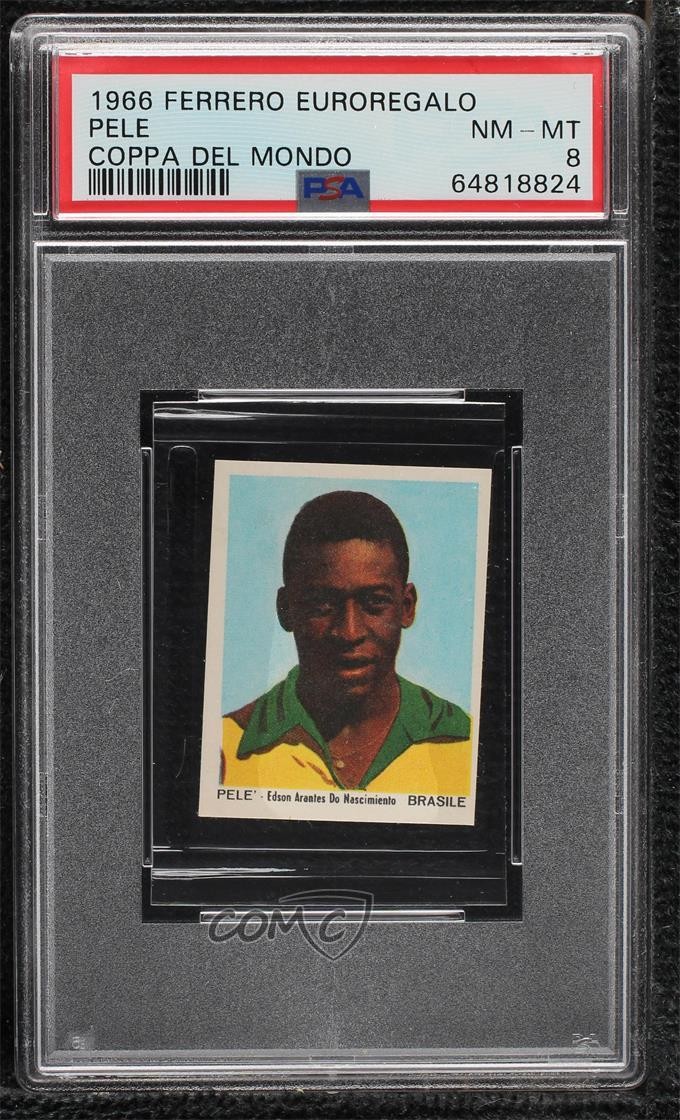 1966 Panini Euro Regalo Football Stickers Pele PSA 8 g6p