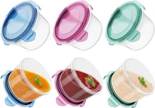 Freshmage Salad Dressing Container to Go, [6 Pack] 2.7 oz Small Multicolor 