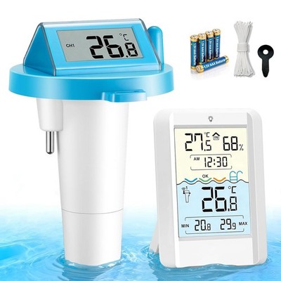 Wireless Pool Thermometer LCD Bildschirm Schwimmbad Aquarium IP68 Wasserdicht DE