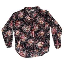 Mille resort & travel multicolor floral button down blouse women’s size XL