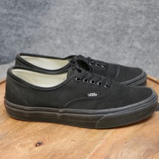 VANS Authentic Mens Size 8 US Classic Triple Black Canvas Skate Shoes Sneakers
