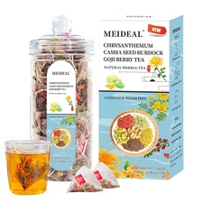 Chrysanthemum Cassia Seed & Burdock Goji Berry Tea, Liver Cleanse & Detox Herbal