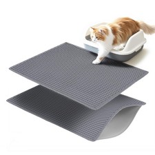 2 Packs Cat Litter Mat with Double Layers, Waterproof, Non-Slip, Easy to Clea...