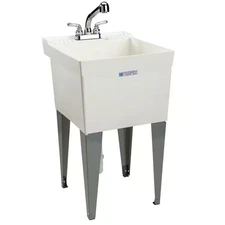 Utilatub 18 Gallon 24 In. X 20 In. Freestanding Laundry/Utility Sink in White wi