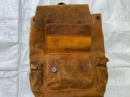 Vintage Yukon Rucksack Crazy Horse Leder Größe 14x12x5 Wert 595 $ - Bild 6 von 13