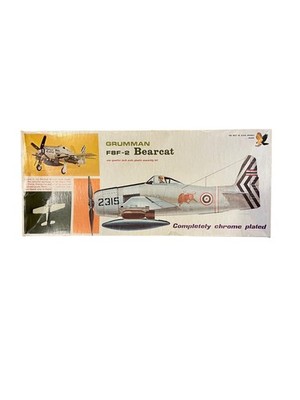 VTG 1968 HAWK 1/48 GRUMMAN F8F-2 BEARCAT CHROME PLATED MODEL KIT 215 Open Box