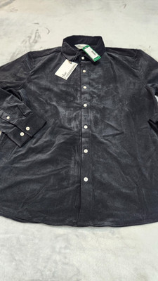 The Commons Men's Large Black Stretch Corduroy Shirt NWT