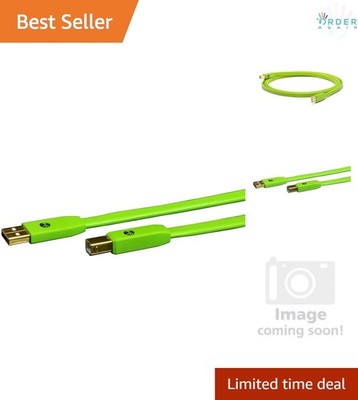 Digital Audio USB B Cable 2.0 Durable Flat Shielded for Musicians Producers DJ
