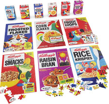 Spin Master Games, Kellogg'S Cereal 100-Piece Puzzles 6-Pack, Square Cereal Boxe