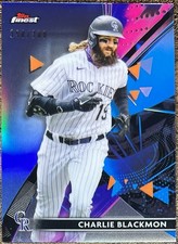 Charlie Blackmon 2021 Topps Finest Sky Blue Refractor #190/300 Rockies #33