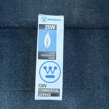 NEW Westinghouse 03674 130V 25 Watt Candelabra Base Flame Tip Clear Bulb 717 