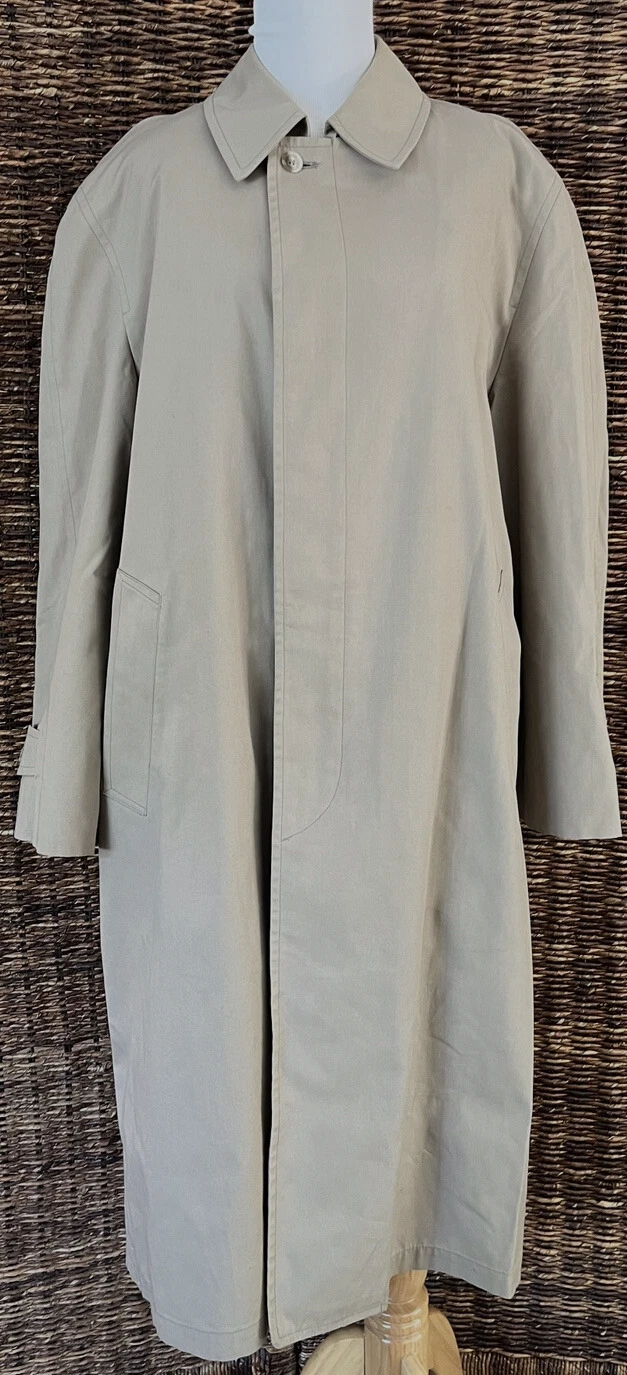 London Fog Long Trench Coat with Removable Liner, Beige, 40 Reg