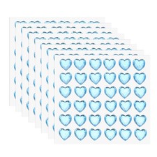 288 Pcs Heart Rhinestone 10mm Self Adhesive Gems Stickers, Light Blue