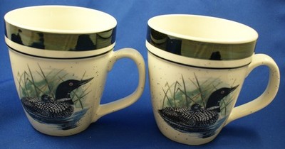 Folkcraft Stoneware Loon Lake Coffee Cup Mugs by Scotty z - 2