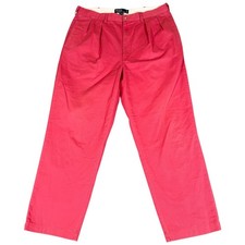 Vintage Polo Ralph Lauren Andrew Chino Pants Men's 36x30 Pink Red Cotton Pleated