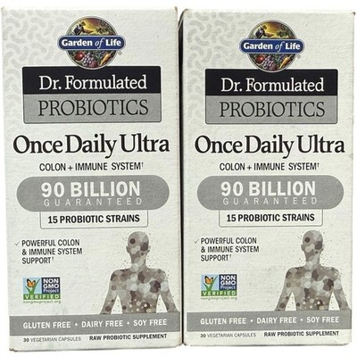 2 Garden of Life Dr Formulated Probiotics Once Daily Ultra 90 Billion 30ct 05/26