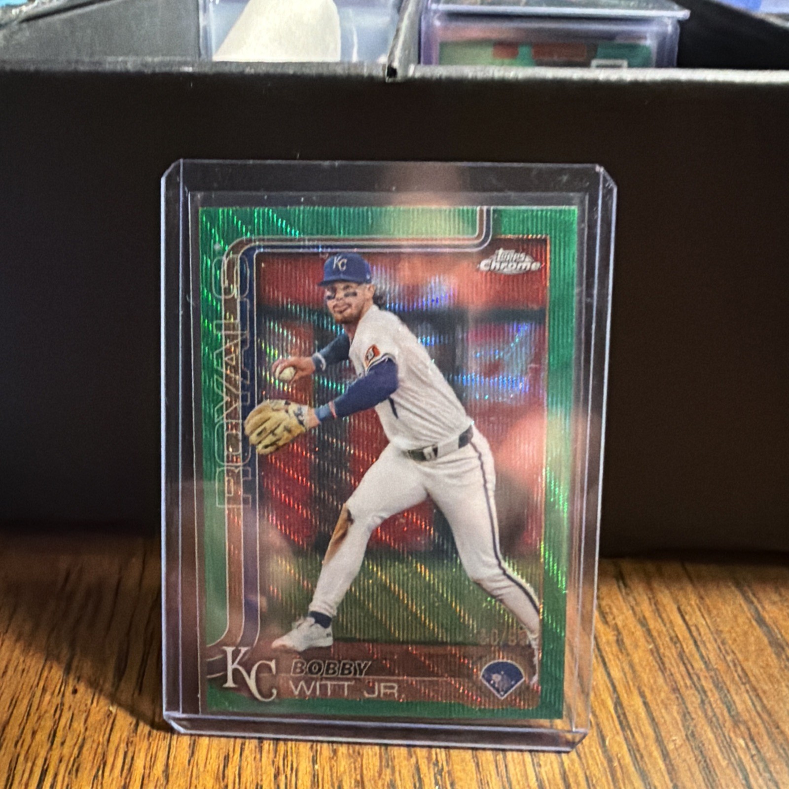2025 Topps Chrome Green Wave Refractors #93 Bobby Witt Jr. 72/99 ROYALS