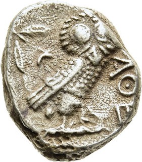 FITZ ATTICA ATHENS TETRADRACHM ATHENA OWL OLIVE CRESCENT SILVER @NON1334