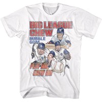 Big League Chew T-Shirt Solid Weiß Kurzarm Crew Neck Herren