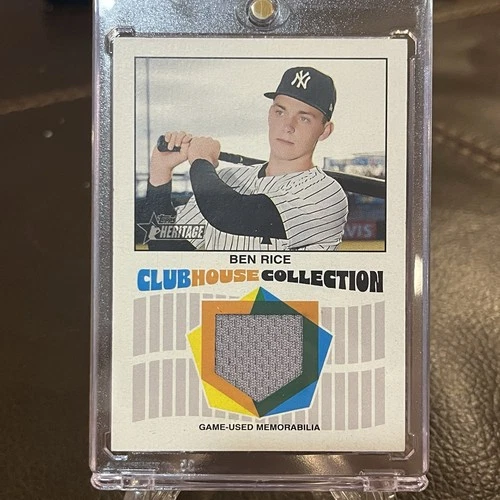🚨 Topps 2025 Ben Rice Heritage High Number Yankees Clubhouse Relics #CCR-BR