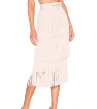 L?Academie Fringe Midi Skirt Size S