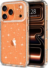 Hython for iPhone 17 Pro Max Case Glitter, Clear Glitter Sparkly Shiny Bling Spa