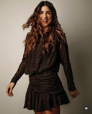 ZARA S, M NWT WOMAN SS25 SHORT LACE DRESS BROWN : 4813/316/717 NEW