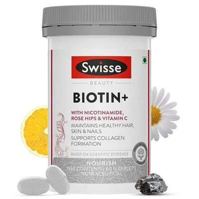 Swisse Biotin+ New Improved Formula with 100% RDA of Biotin (60 Tablets)