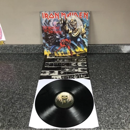 LP VINYL IRON MAIDEN THE NUMBER OF THE BEAST EMC 3400 UK 1ST PRESS 1982  EX+/EX-