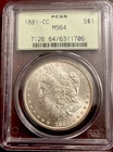 1881 Carson City Morgan Silver Dollar OGH Original Green Holder MS64