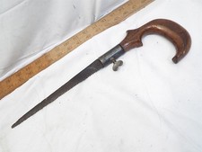 Sierra de podar antigua con soporte de hoja de patente Holden 1876 herramienta de mango de madera