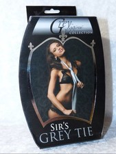 GREY GASMS-Sir  s Grey Satin Tie Women  s Wear Exotic Entice Dance Bedroom Fantasy