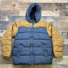 Swiss Tech Youth Kids Puffer Jacket Coat Hooded Size Large 10-12 Brown Gray