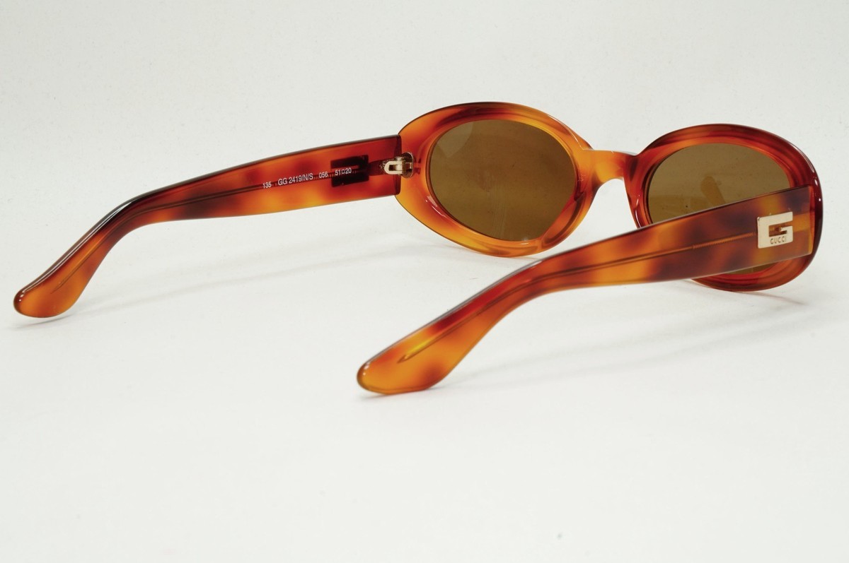 GUCCIオーバル型サングラス　GG2419/N/S Gucci Sunglasses 1997 Vintage Oval Brown Transparent GG 2419/N/S